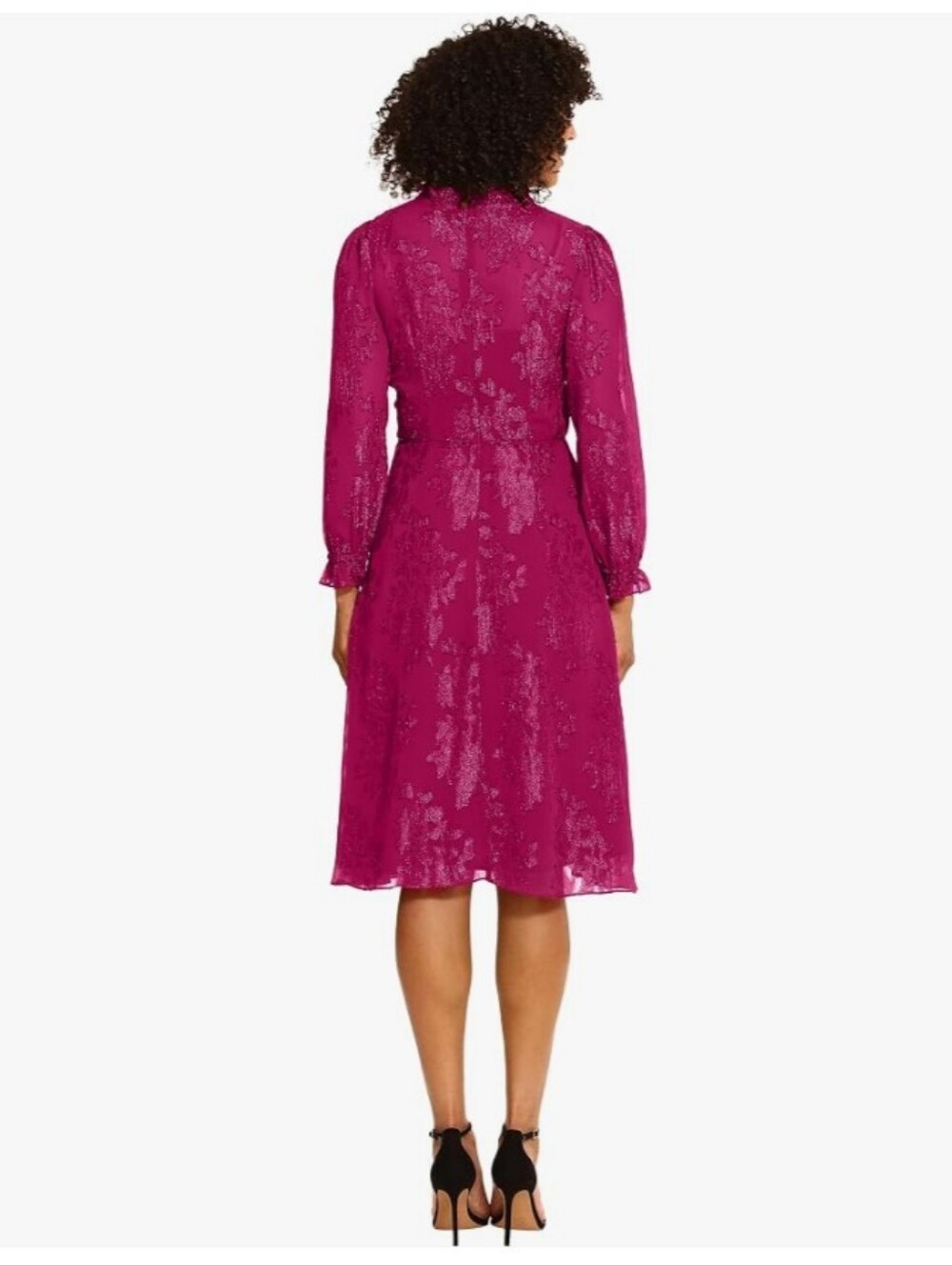 Elegant Burgundy Long-Sleeve Dress - Picture 9 of 9